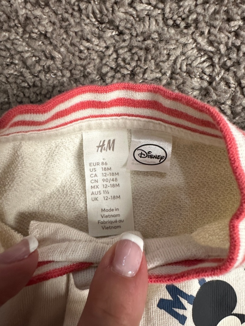 H&M White & Blue Mickey Mouse Snap-Front Jacket - Picture 2 of 4